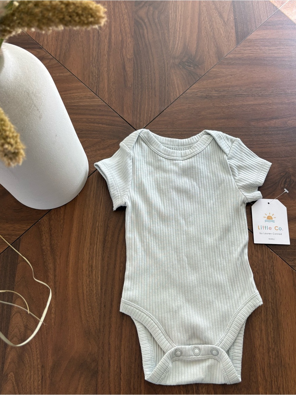 Little Co Ribbed Short-Sleeve One-Piece